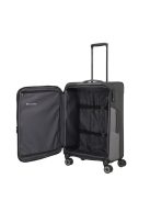 TRAVELITE Viia M antrazit 4 kerekű bővíthető közepes bőrönd 