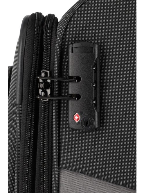 TRAVELITE Viia M antrazit 4 kerekű bővíthető közepes bőrönd 