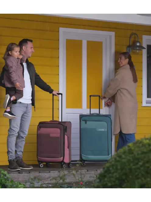 TRAVELITE Viia S rozé 4 kerekű kabin bőrönd 
