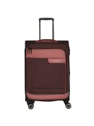 TRAVELITE Viia M rozé 4 kerekű bővíthető közepes bőrönd 