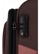 TRAVELITE Viia M rozé 4 kerekű bővíthető közepes bőrönd 