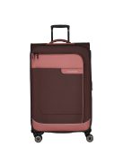 TRAVELITE Viia L rozé 4 kerekű bővíthető nagy bőrönd 