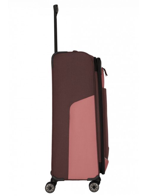 TRAVELITE Viia L rozé 4 kerekű bővíthető nagy bőrönd 