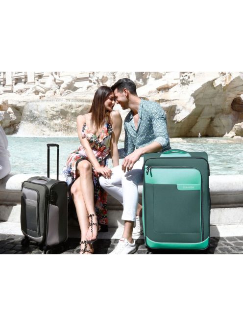 TRAVELITE Viia L rozé 4 kerekű bővíthető nagy bőrönd 