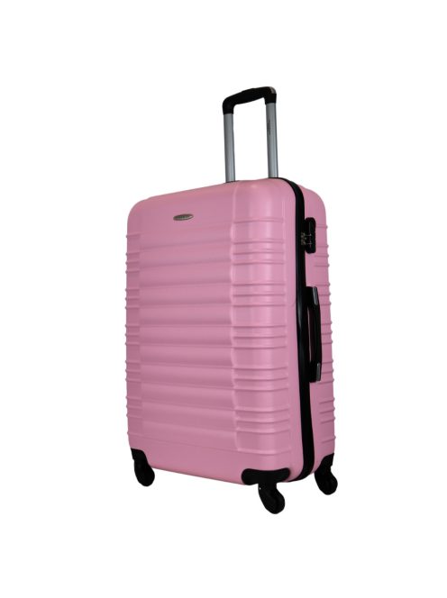 Leonardo Da Vinci Modena rózsaszín 4 kerekű nagy bőrönd