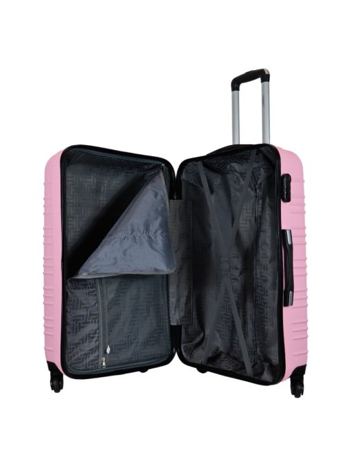 Leonardo Da Vinci Modena rózsaszín 4 kerekű nagy bőrönd