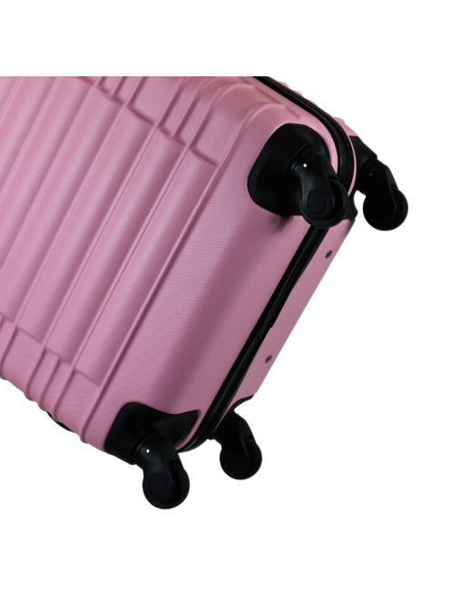 Leonardo Da Vinci Modena rózsaszín 4 kerekű nagy bőrönd