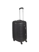 Leonardo Da Vinci Modena fekete 4 kerekű közepes bőrönd