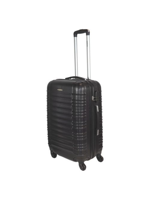 Leonardo Da Vinci Modena fekete 4 kerekű közepes bőrönd