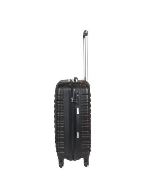 Leonardo Da Vinci Modena fekete 4 kerekű közepes bőrönd