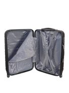 Leonardo Da Vinci Modena fekete 4 kerekű közepes bőrönd