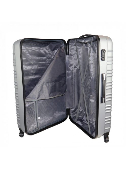 Leonardo Da Vinci Modena ezüst 4 kerekű óriás bőrönd