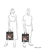 Beagles Shop & Go fekete virágos női bevásárló táska