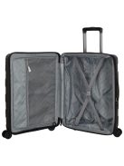 Beagles Valencia fekete 4 kerekű bővíthető közepes bőrönd