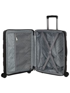   Beagles Valencia fekete 4 kerekű bővíthető közepes bőrönd