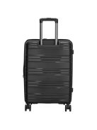 Beagles Valencia fekete 4 kerekű bővíthető közepes bőrönd