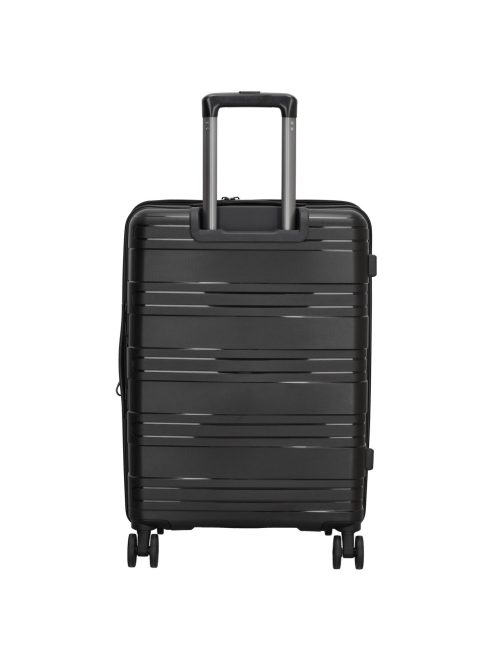 Beagles Valencia fekete 4 kerekű bővíthető közepes bőrönd