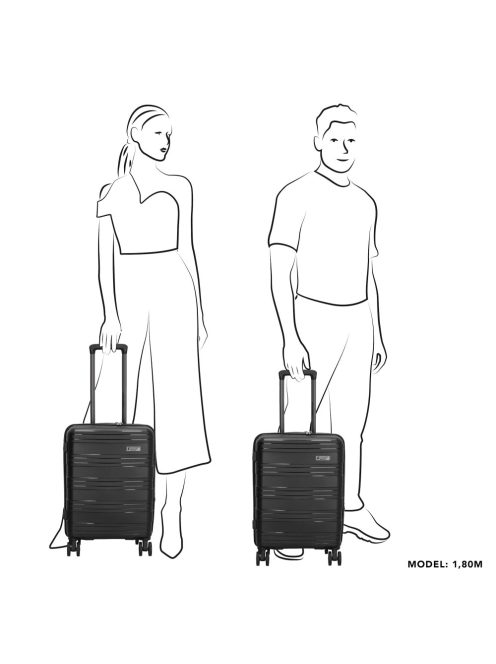 Beagles Valencia fekete 4 kerekű bővíthető kabinbőrönd