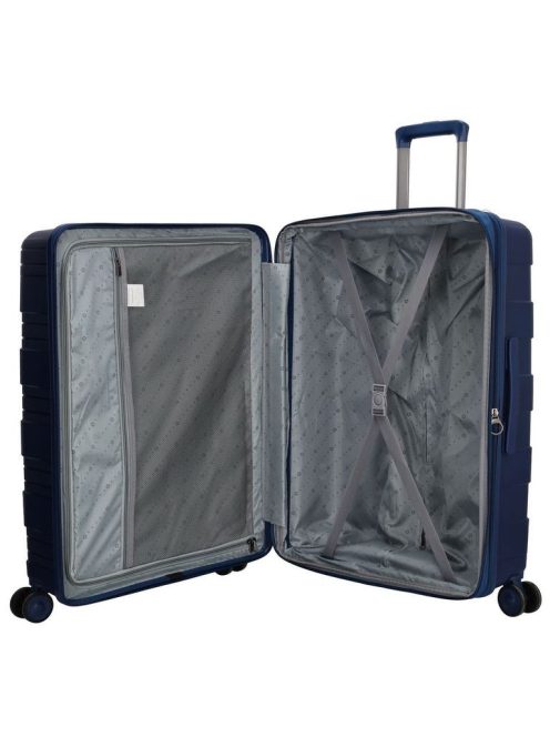 Beagles Valencia kék 4 kerekű bővíthető nagy bőrönd