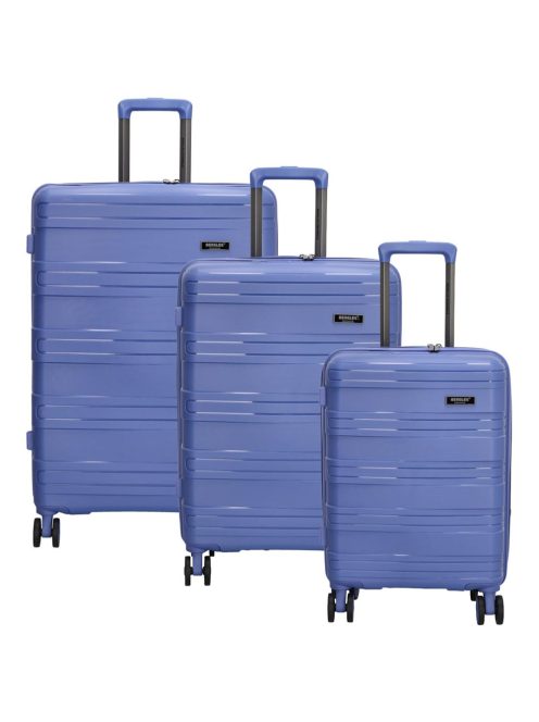 Beagles Valencia lila 4 kerekű 3 részes bőrönd szett