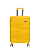 Beagles Valencia sárga 4 kerekű bővíthető közepes bőrönd
