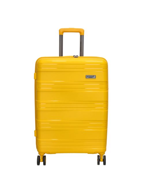 Beagles Valencia sárga 4 kerekű bővíthető közepes bőrönd