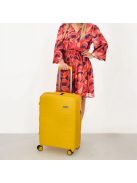 Beagles Valencia sárga 4 kerekű bővíthető közepes bőrönd