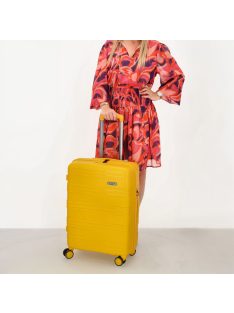   Beagles Valencia sárga 4 kerekű bővíthető közepes bőrönd