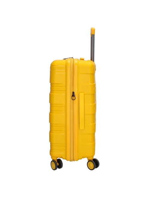 Beagles Valencia sárga 4 kerekű bővíthető közepes bőrönd
