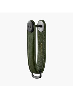 Kulcstartó Orbitkey KEY ORGANISER Saffiano Leather olive bőr