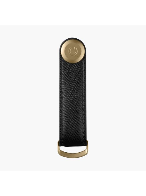 Kulcstartó Orbitkey KEY ORGANISER Saffiano Leather liquorice black bőr