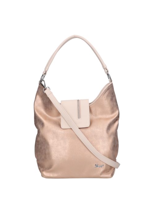 Karen Amantia rose gold-bézs rostbőr női válltáska