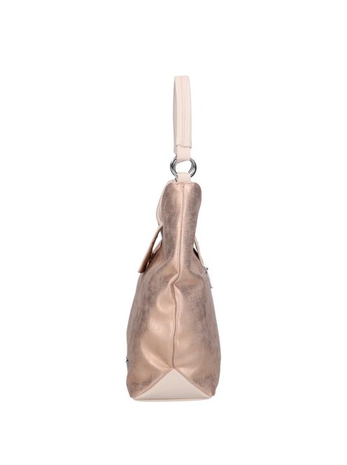 Karen Amantia rose gold-bézs rostbőr női válltáska