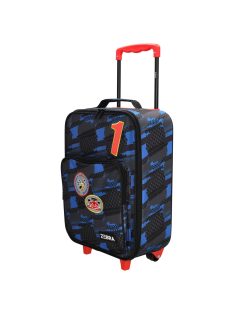 Zebra Trends fekete-kék autós 2 kerekű gyerek bőrönd