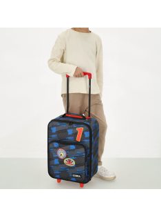 Zebra Trends fekete-kék autós 2 kerekű gyerek bőrönd