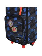 Zebra Trends fekete-kék autós 2 kerekű gyerek bőrönd