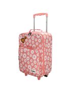 Zebra Trends rózsaszín virágos 2 kerekű gyerek bőrönd