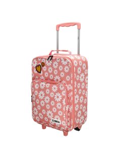 Zebra Trends rózsaszín virágos 2 kerekű gyerek bőrönd