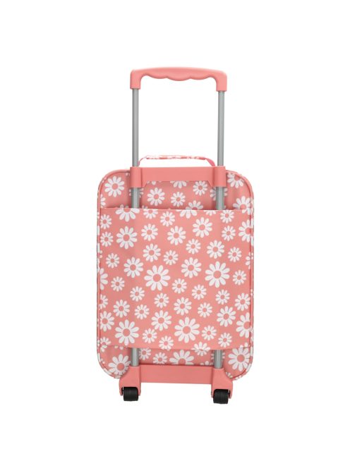 Zebra Trends rózsaszín virágos 2 kerekű gyerek bőrönd