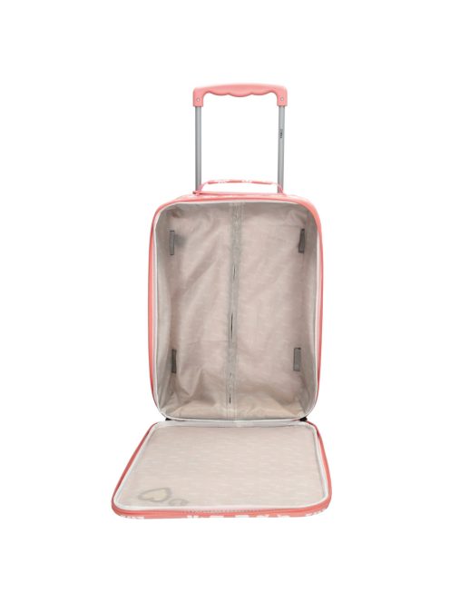 Zebra Trends rózsaszín virágos 2 kerekű gyerek bőrönd