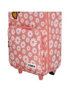 Zebra Trends rózsaszín virágos 2 kerekű gyerek bőrönd