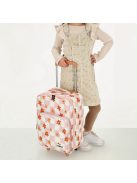 Zebra Trends rózsaszín virágos 2 kerekű gyerek bőrönd