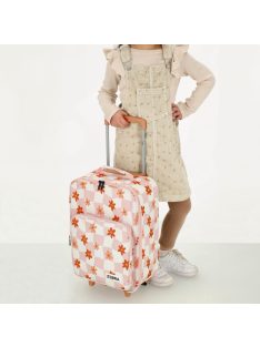 Zebra Trends rózsaszín virágos 2 kerekű gyerek bőrönd