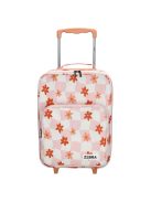 Zebra Trends rózsaszín virágos 2 kerekű gyerek bőrönd