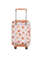 Zebra Trends rózsaszín virágos 2 kerekű gyerek bőrönd