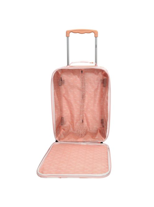 Zebra Trends rózsaszín virágos 2 kerekű gyerek bőrönd