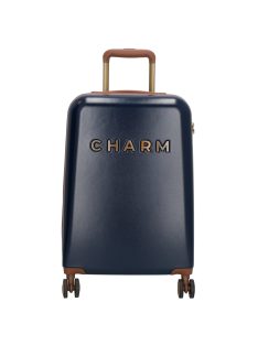 Charm London kék 4 kerekű kabinbőrönd