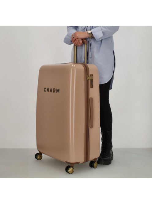 Charm London rose gold 4 kerekű nagy bőrönd
