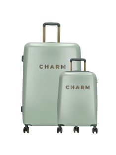 Charm London menta 4 kerekű 2 részes bőrönd szett