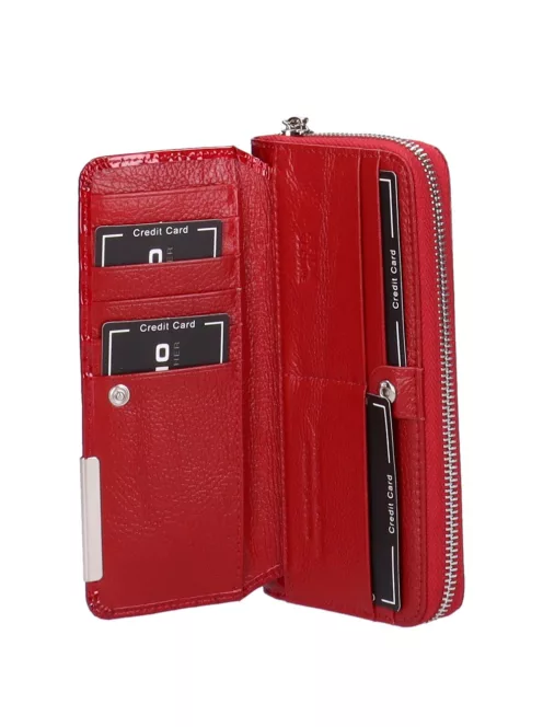 Gregorio BC-111 piros elöl kártyatartós lakk bőr női pénztárca